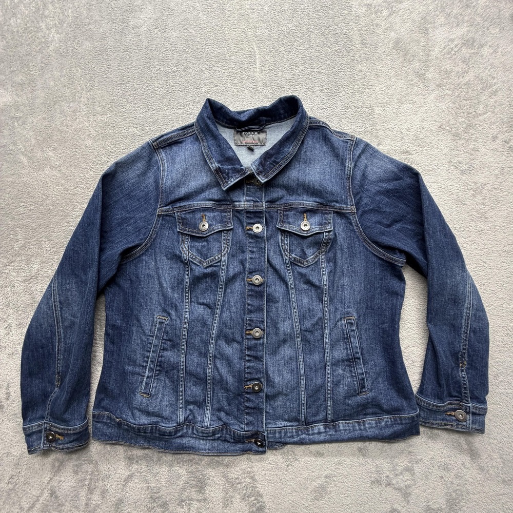 Torrid Jacket Womens‎ 3 Blue Denim Collared Button Pockets Unlined Short Relaxed